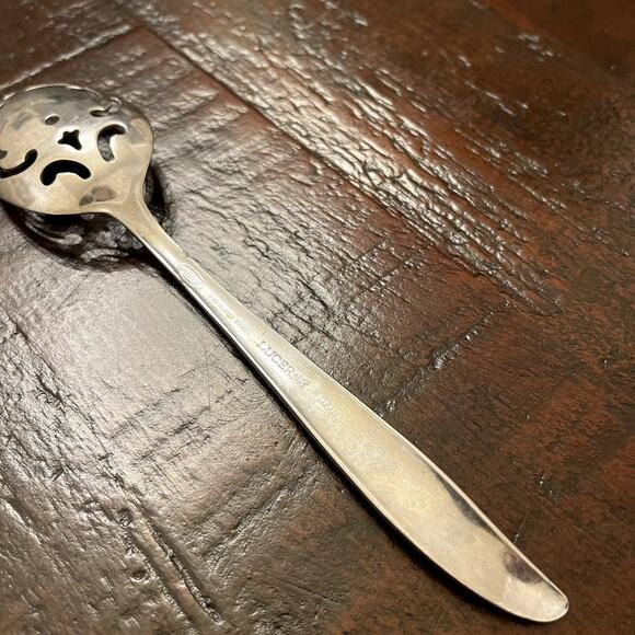 AMC Pierced Tablespoon Stainless Steel Fan Tip Satin Handle Japan Flatware - Picture 6 of 8